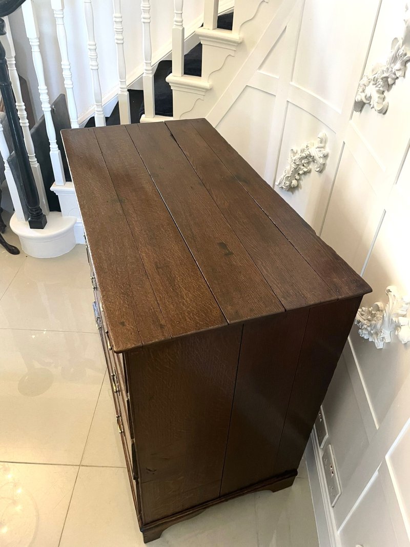 Antique George III Quality Oak Chest of Drawers - Image 6